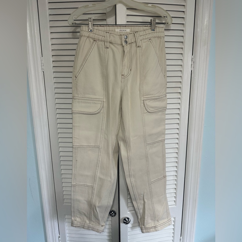 PacSun Women's Cream Cargo Pants